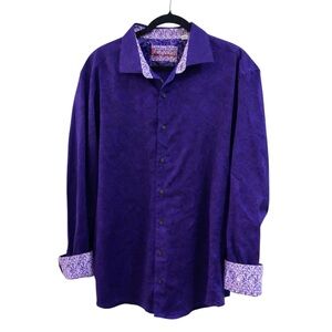 Robert Graham 3XL Purple Paisley Classic Fit Button Up Statement Shirt
